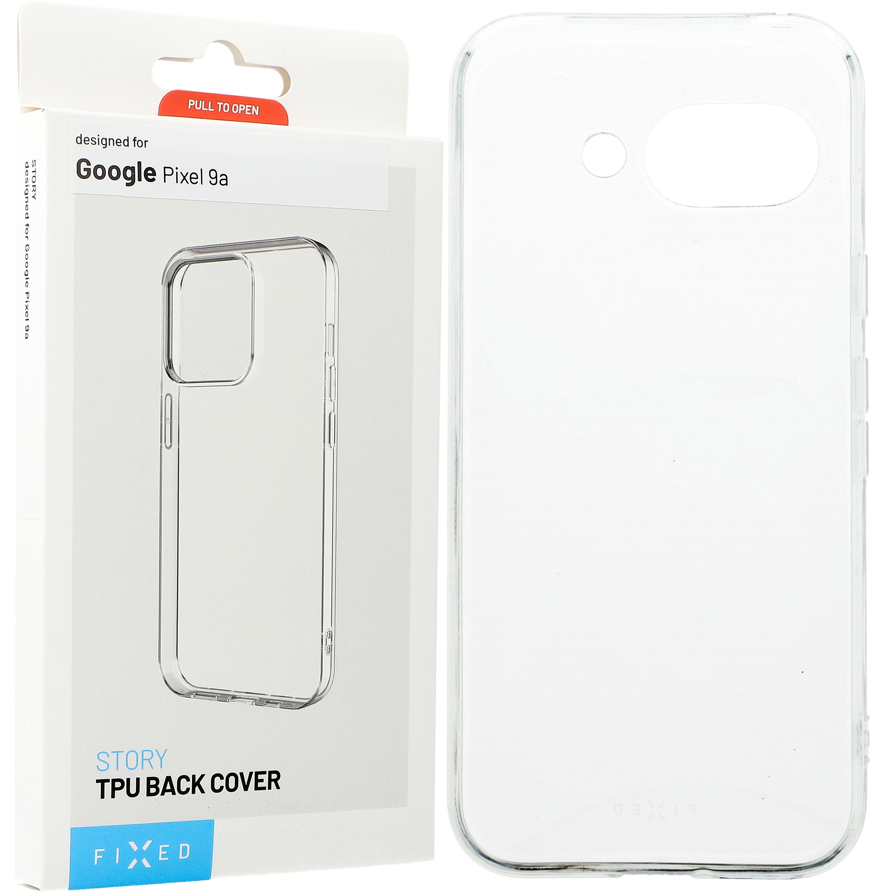 Elastyczne i cienkie etui Fixed Story do Google Pixel 9a, przezroczyste